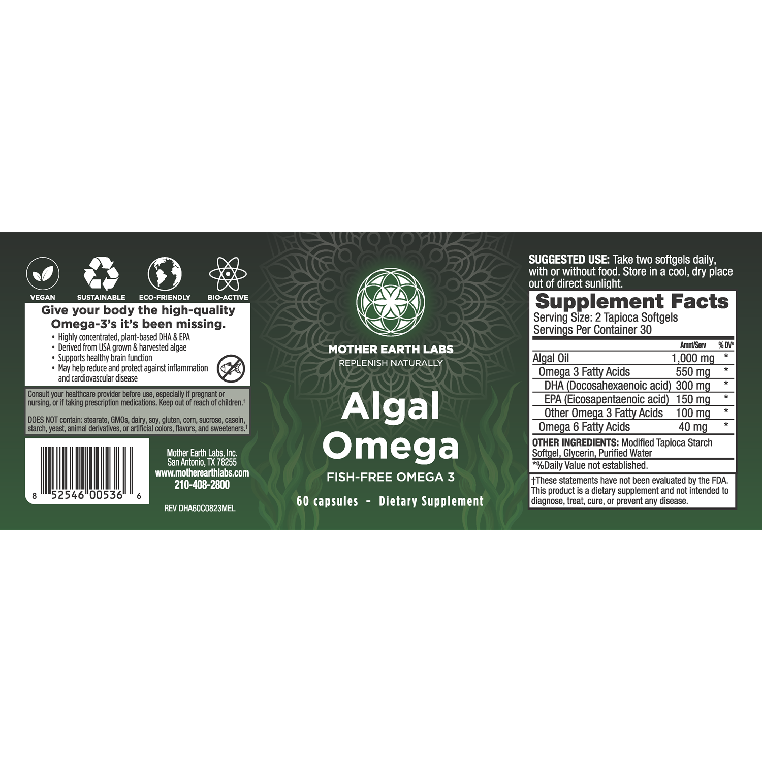 Algal Omega-3 Capsules | Vegan EPA & DHA | No Fishy Taste – Mother