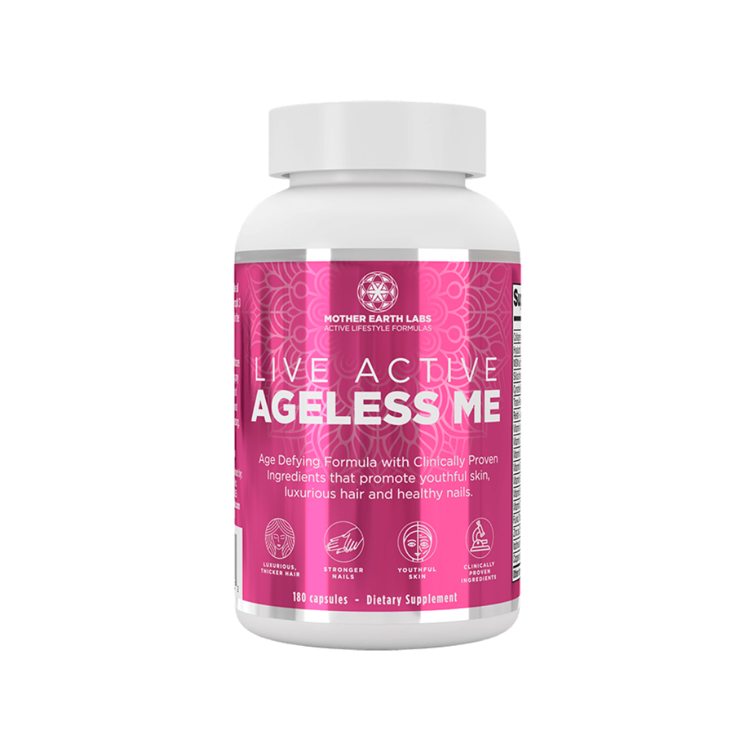 Live Active Ageless ME collagen capsules for skin, hair and nails by Mother Earth Labs