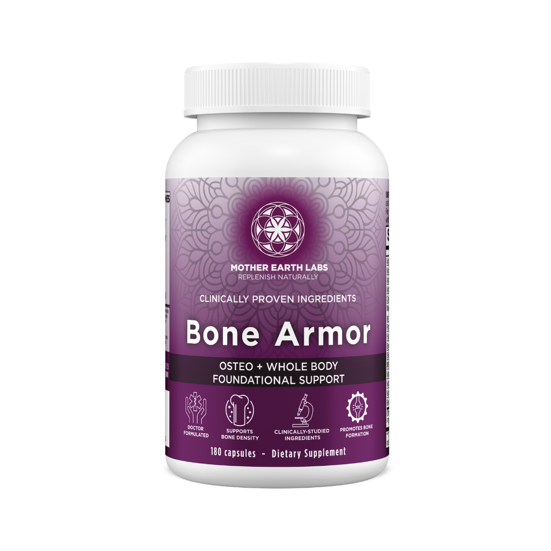 Bone Armor plant-based calcium capsules by Mother Earth Labs