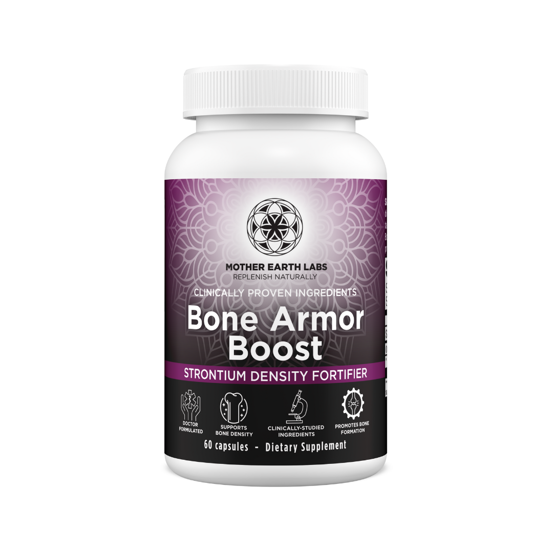 Bone Armor Boost strontium citrate capsules by Mother Earth Labs