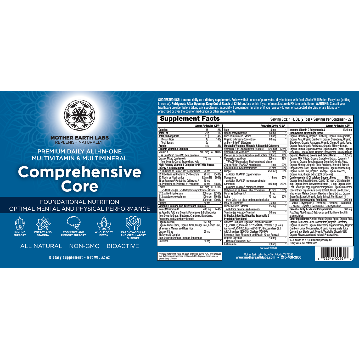 Comprehensive Core Liquid Multivitamin | Quart Round Bottle – Mother ...