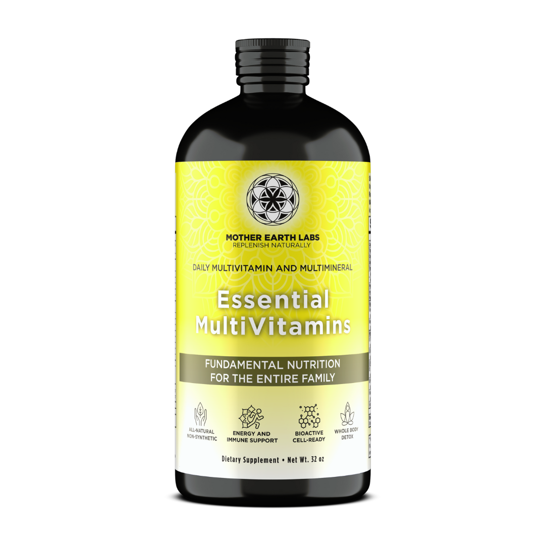 Essential MultiVitamins Liquid Multivitamin – 32 oz Glass Quart by Mother Earth Labs
