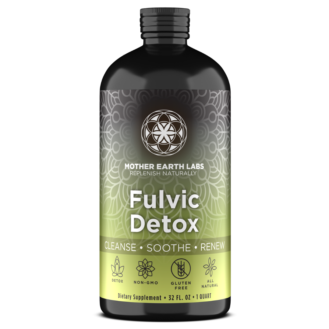 Fulvic Detox Liquid – Demineralized Fulvic Acid, 32 oz Glass Quart by Mother Earth Labs