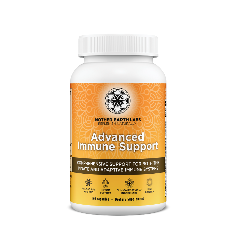Advanced Immune Support capsules with elderberry, vitamin C and zinc by Mother Earth Labs