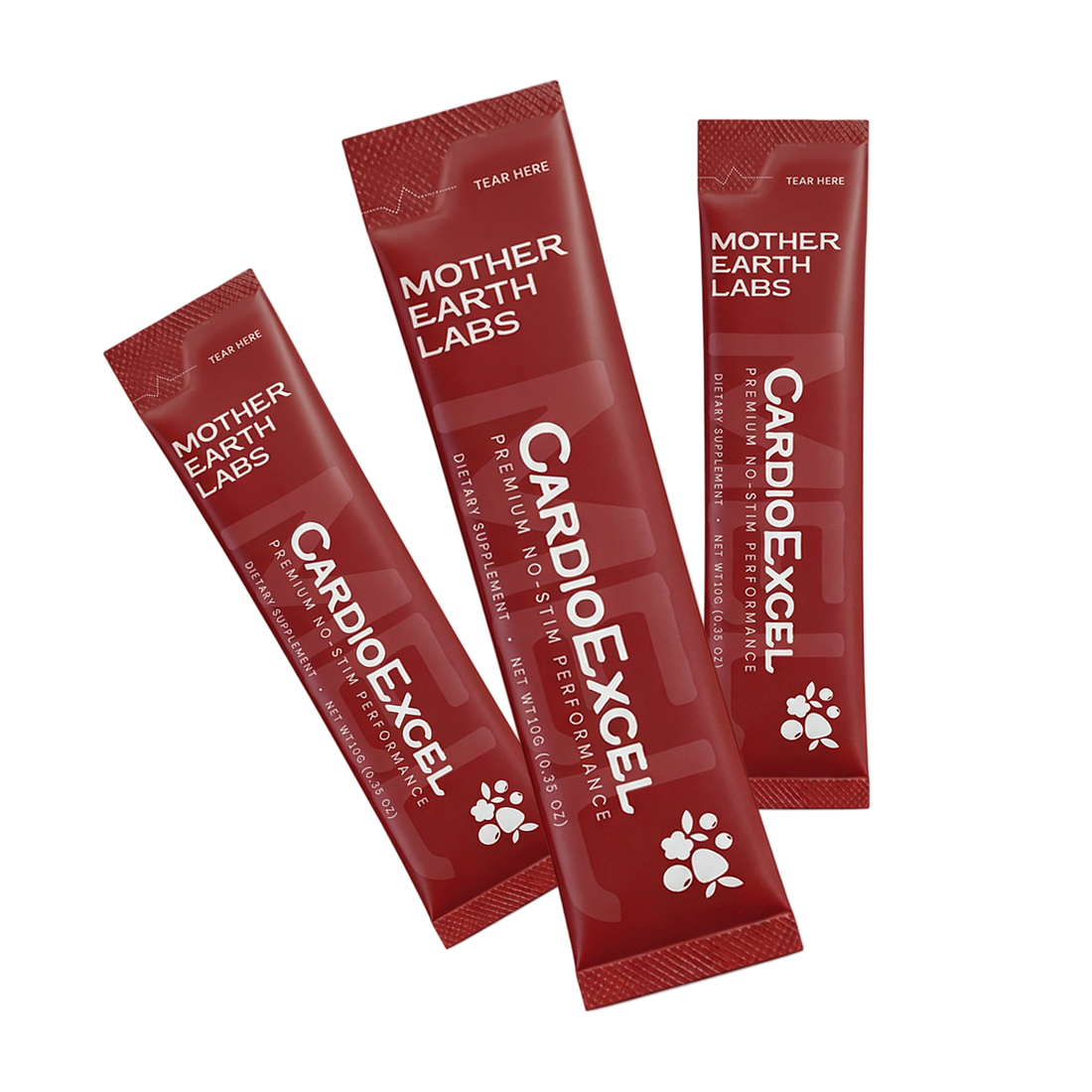 CardioExcel no-stim nitric oxide powder stick packs, Wild Berry, by Mother Earth Labs