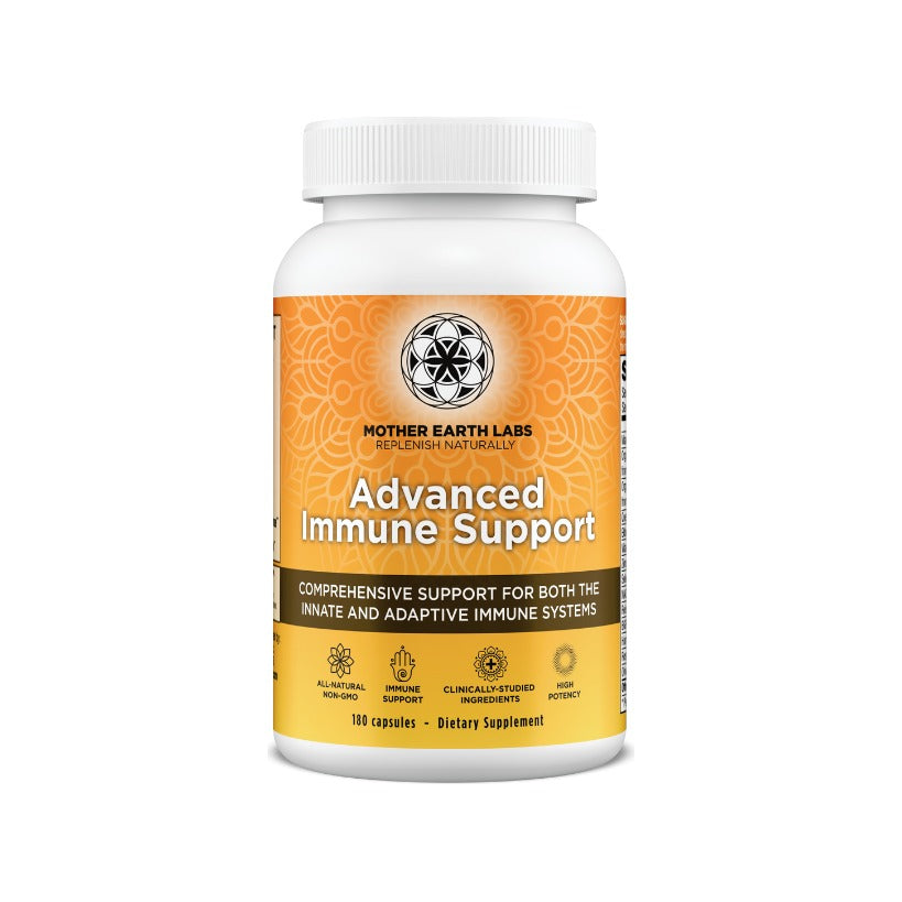 Advanced Immune Support capsules with elderberry, vitamin C and zinc by Mother Earth Labs