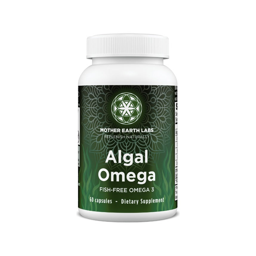 Algal Omega vegan omega-3 softgels by Mother Earth Labs