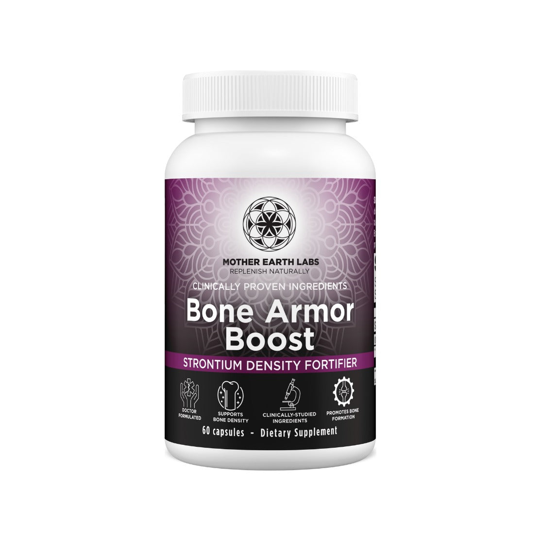 Bone Armor Boost strontium citrate capsules by Mother Earth Labs