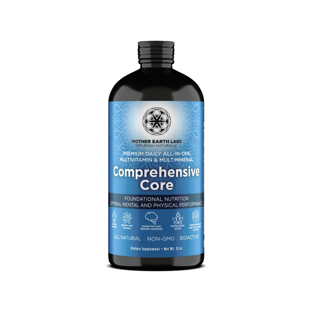 Comprehensive Core Liquid Multivitamin – 32 oz Glass Quart by Mother Earth Labs