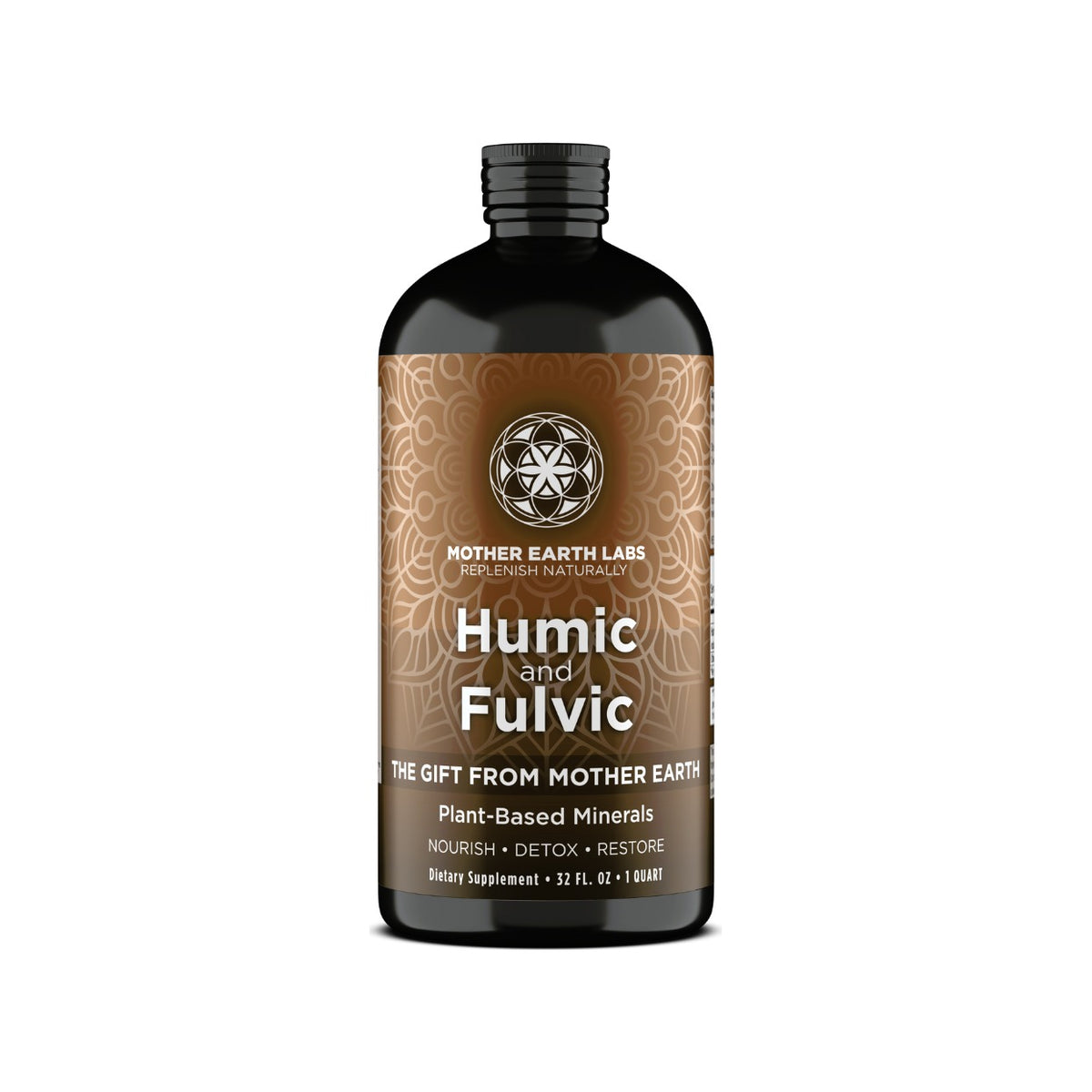 Humic & Fulvic Acid Liquid – 32 oz Glass Quart by Mother Earth Labs