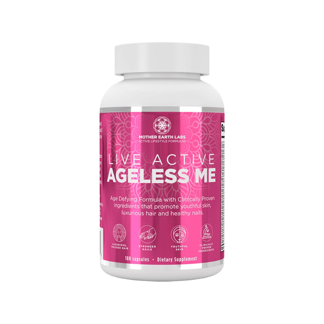 Live Active Ageless ME collagen capsules for skin, hair and nails by Mother Earth Labs