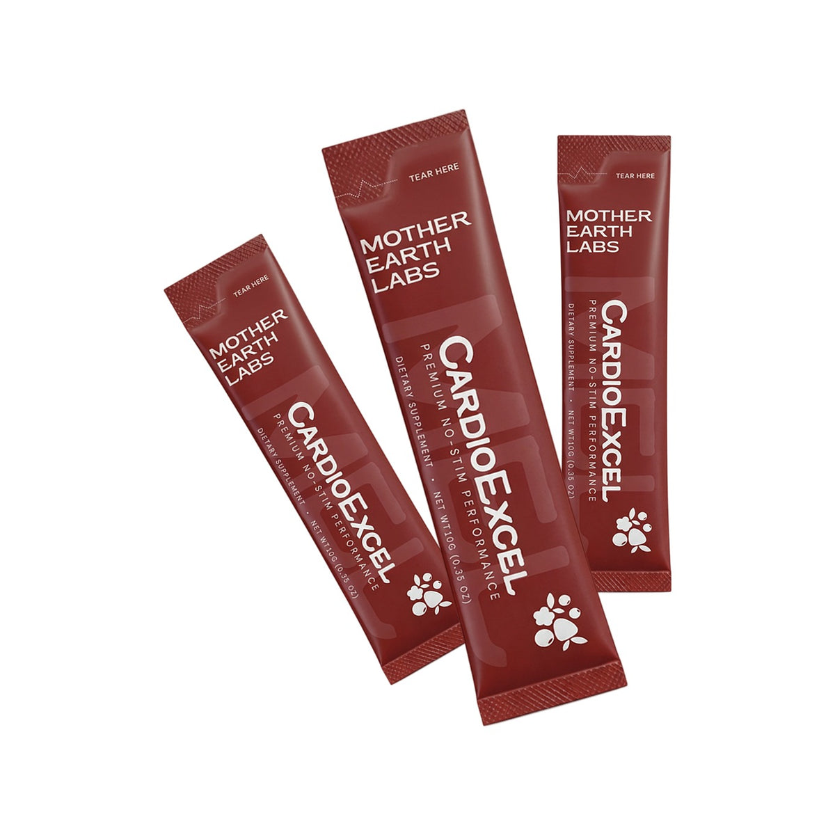 CardioExcel no-stim nitric oxide powder stick packs, Wild Berry, by Mother Earth Labs