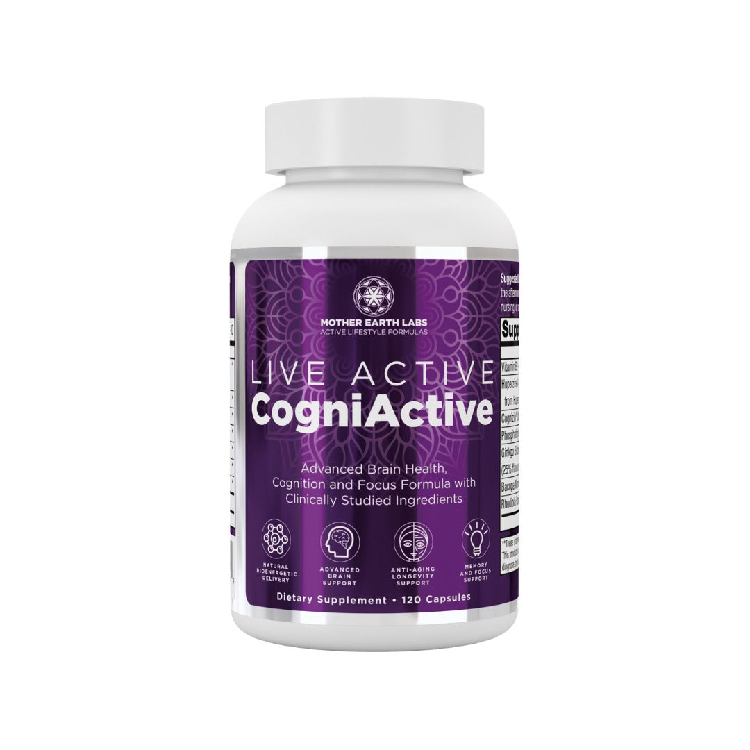 Live Active CogniActive brain supplement capsules by Mother Earth Labs