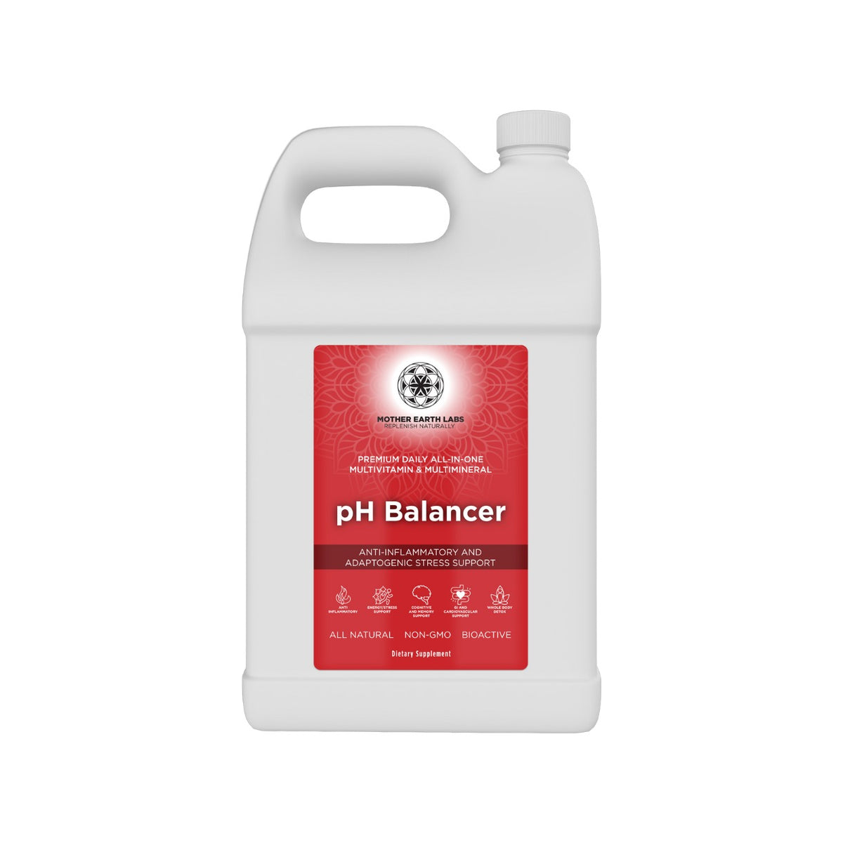 pH Balancer Liquid Multivitamin with Adaptogens – 1 Gallon by Mother Earth Labs